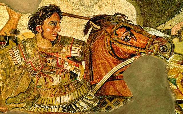 Alexander the Great at the Battle of Issus (2nd c BC). Detail of a mosaic from the House of the Faun in Pompeii National Archaeological Museum