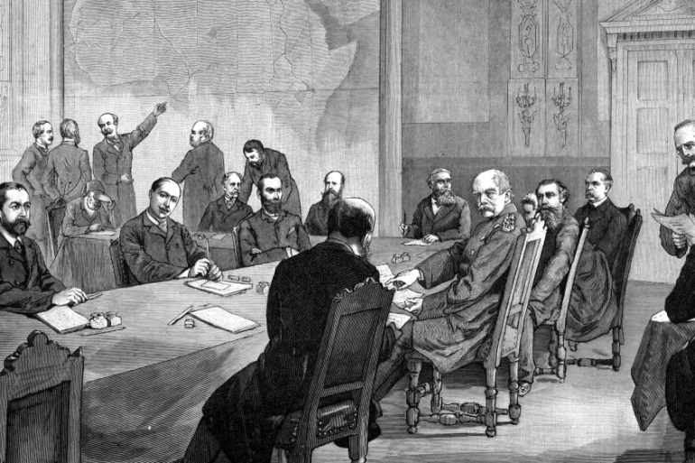 The conference of Berlin, as illustrated in Illustrierte Zeitung, 1884 Credit WikiCommons