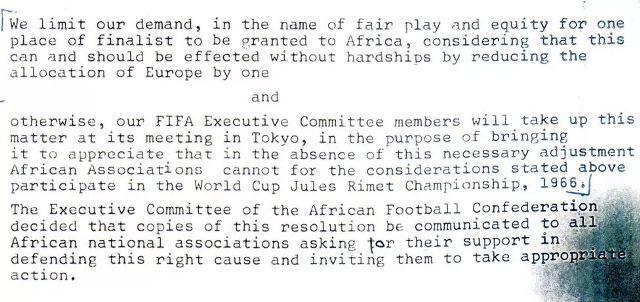 CAF memo to FIFA warning a potential boycott. Credit: BBC