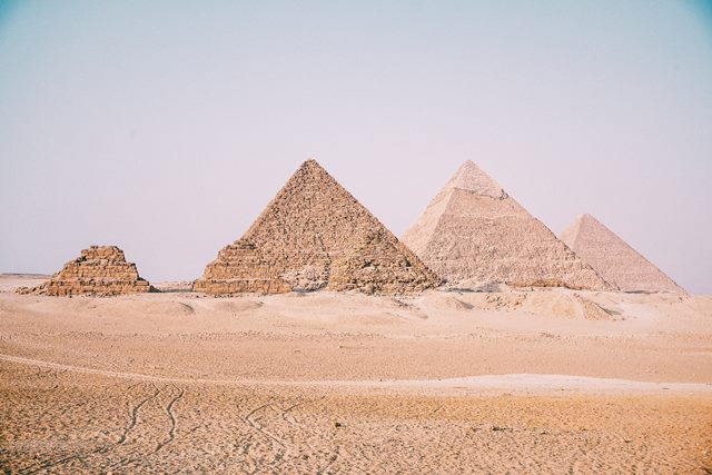 The Great Pyramid of Giza among the other pyramids