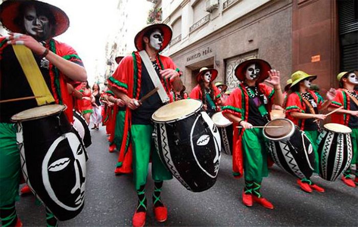Drummers at the Afro-Argentine Carnaval Photo via Acercando Naciones Source Latina America for Less