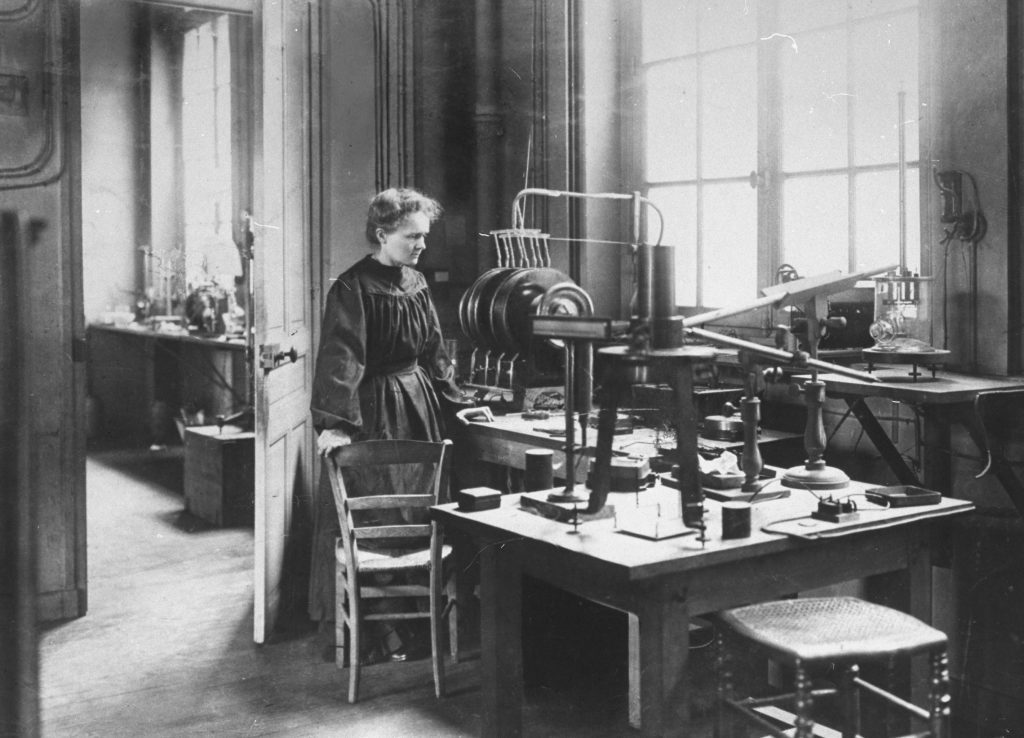 Chemist Marie Curie (1867-1934) in her laboratory.  (Photo by Time Life Pictures/Mansell/The LIFE Picture Collection/Getty Images)