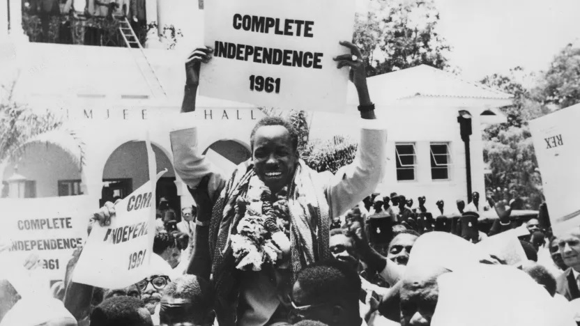 Sign raised up during Africa's struggle for autonomy