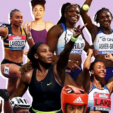 A graphic dedicated to black women athletes.