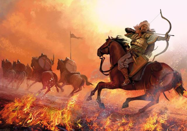 The Mongol Empire burned down cities and plundered regions. Genghis khan is responsible for the death of more than 40 million people.