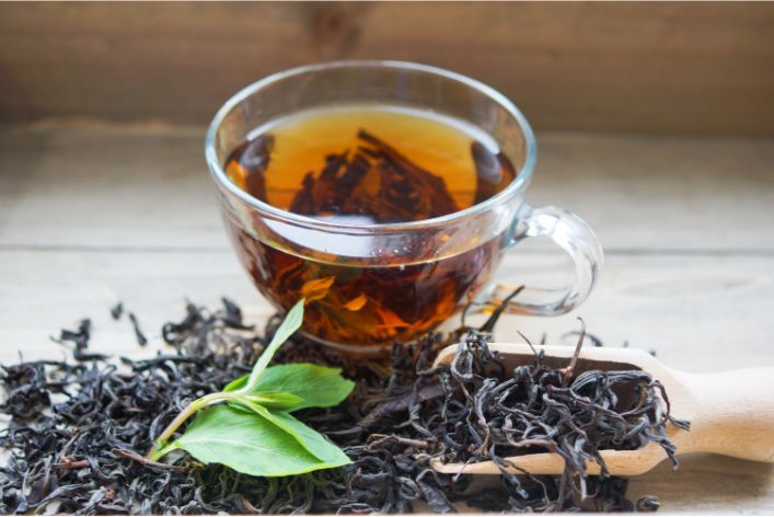 Black tea's healing magic been displayed on a table