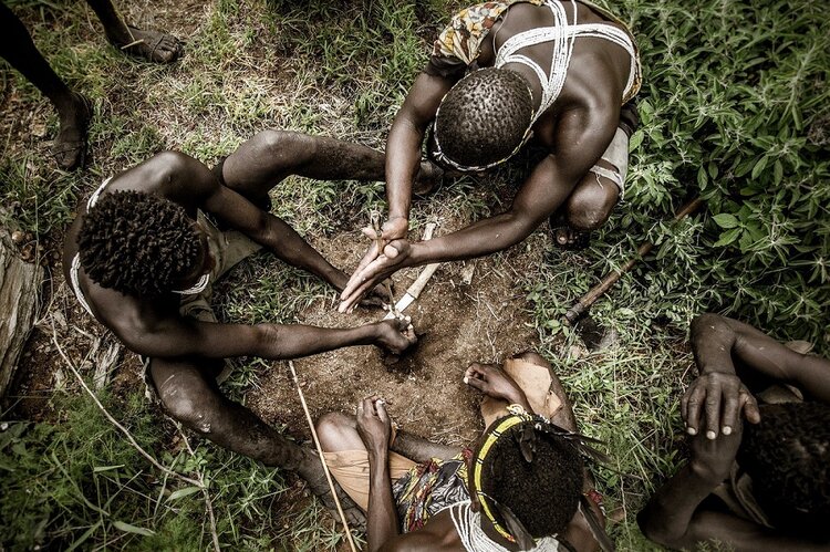 The cultural traditions of the Hadzabe include spiritual beliefs, rituals and ceremonies, hunting, and a peculiar diet